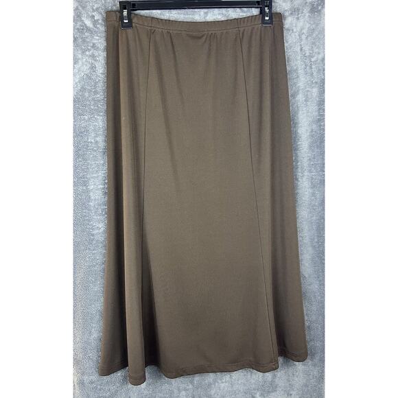 The Quacker Factory Woman’s Skirt Brown Size Large Maxi Swing 50’s Style - Picture 2 of 9